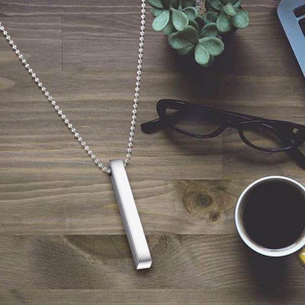 Vertical Bar Necklace Locket Chain for Boys,Girls